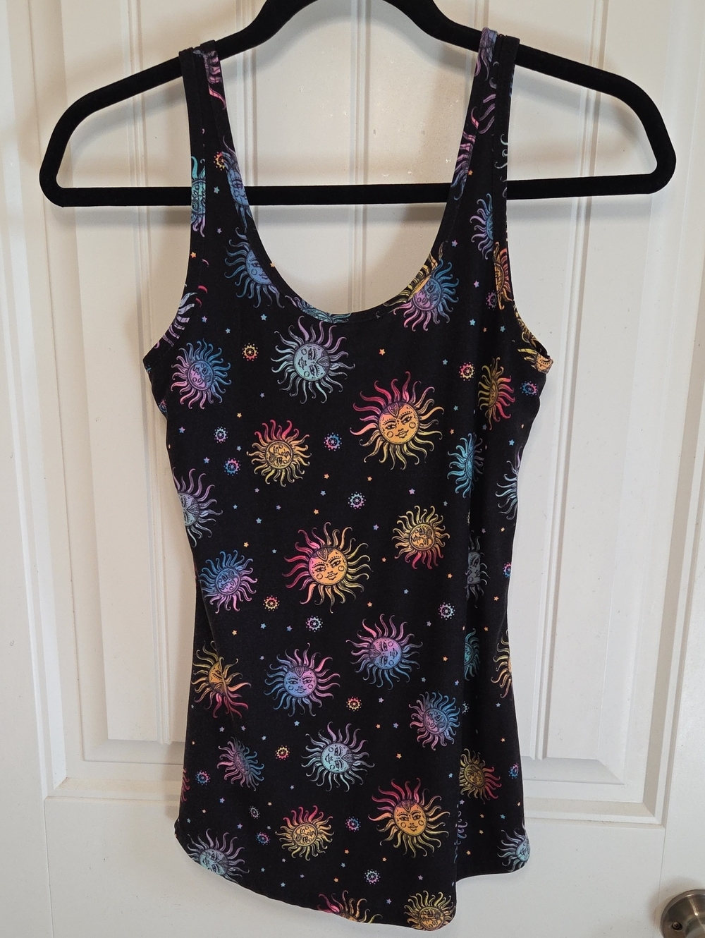 Black Sun&Moon-Print Tank Top